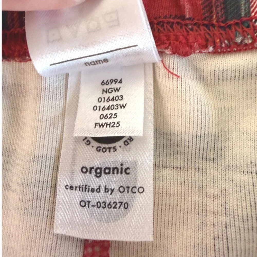 Hanna Andersson Red Plaid Organic Cotton Pajama Pants Large Holiday Tartan